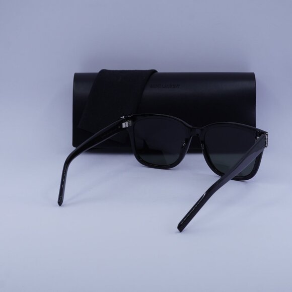 Saint Laurent SLM68 001 Sunglasses Black Square Frame, Grey Lenses - Picture 10 of 10